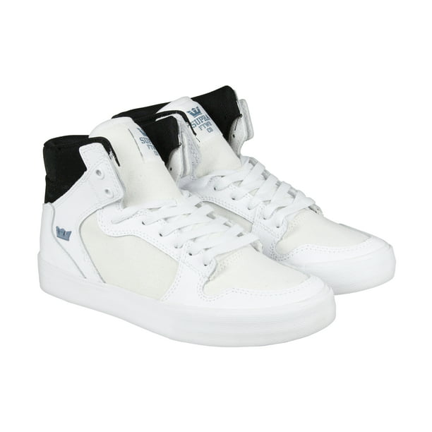 Supra Kids Boys Youth Black White Canvas Vaider LC Low Skateboard Shoes Sneakers